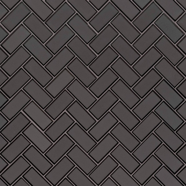 Msi Metallic Gray Bevel Herringbone 11.08 In. X 13.86 In. X